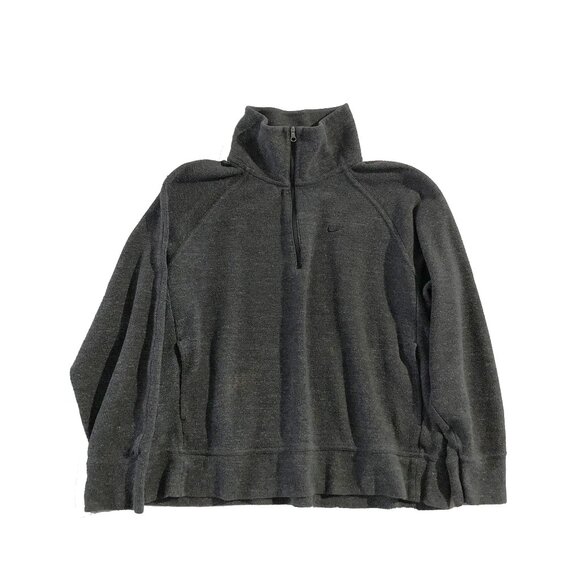 Nike Sweatshirt Womens L Heather Gray Fleece Thermafit ¼ Zip Mock-Neck Pullover - Picture 1 of 8